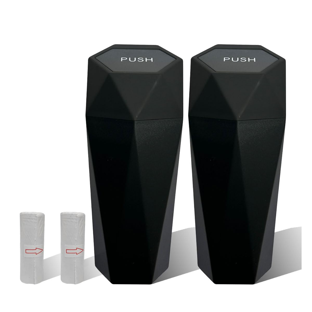 Black+Decker Car Trash Can with Lid, Leakproof Trash Cup for Interior, Multipurpose Car Organizers and Storage (2PCS)