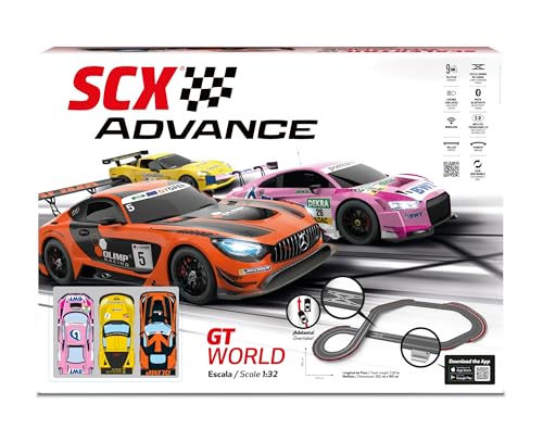 Scalextric   Circuito ADVANCE   Pista de Carreras Completa   3 coches y 2 mandos 1:32 (GT World)