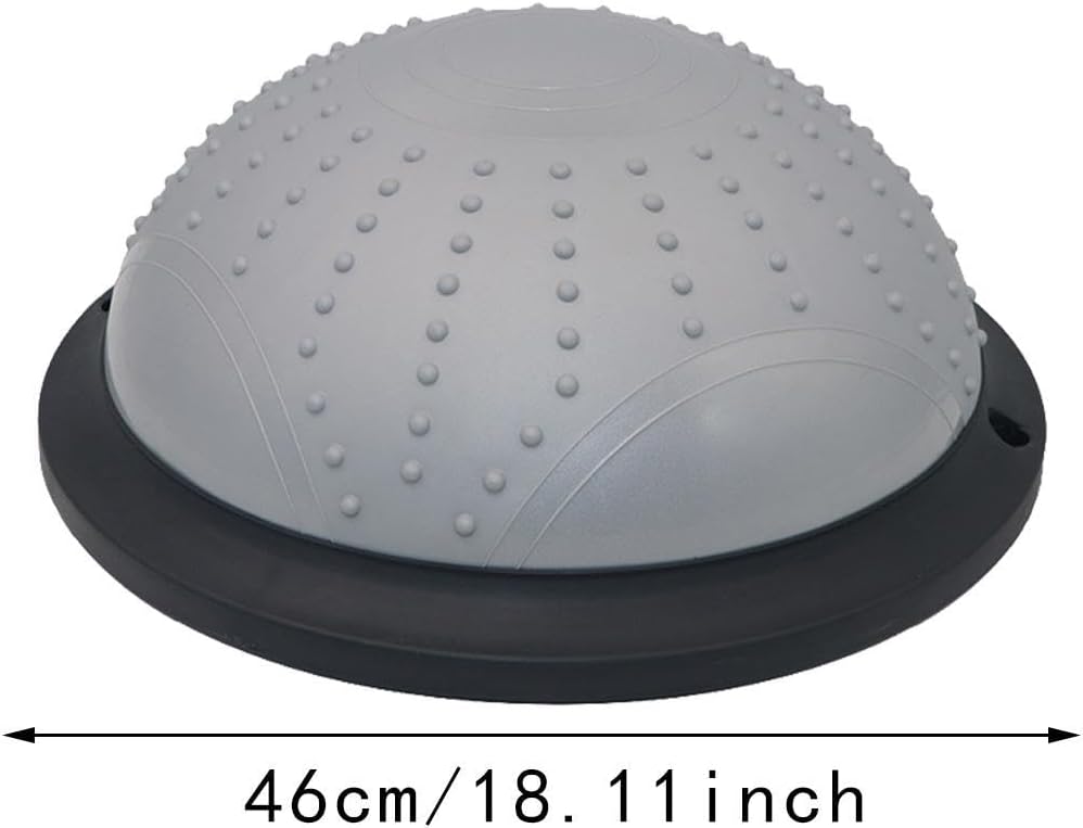 インフレータブルハーフボールバランスボールバランストレーニング抵抗バンド付き大人用ボディビルディングヨガボールエクササイズボール