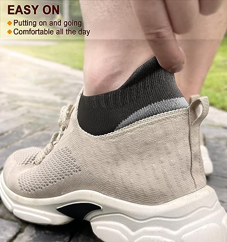 Image of BULLIANT Socks For Women 6Pairs-Womens Athletic Ankle Socks No Show Cushioned for Walking Running-Compression Arch Support(6Pairs,Shoes Size:Women 11-13)