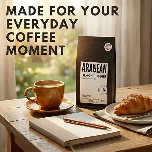 ARABEAN 100% Arabica Medium Roast Ground Coffee, Ethiopian Colombian, 12oz, Smooth, Low Acidity & Specialty Grade, Freshly Roasted for Drip, French Press & Pour Over, Resealable Bag, Made in USA - image 3