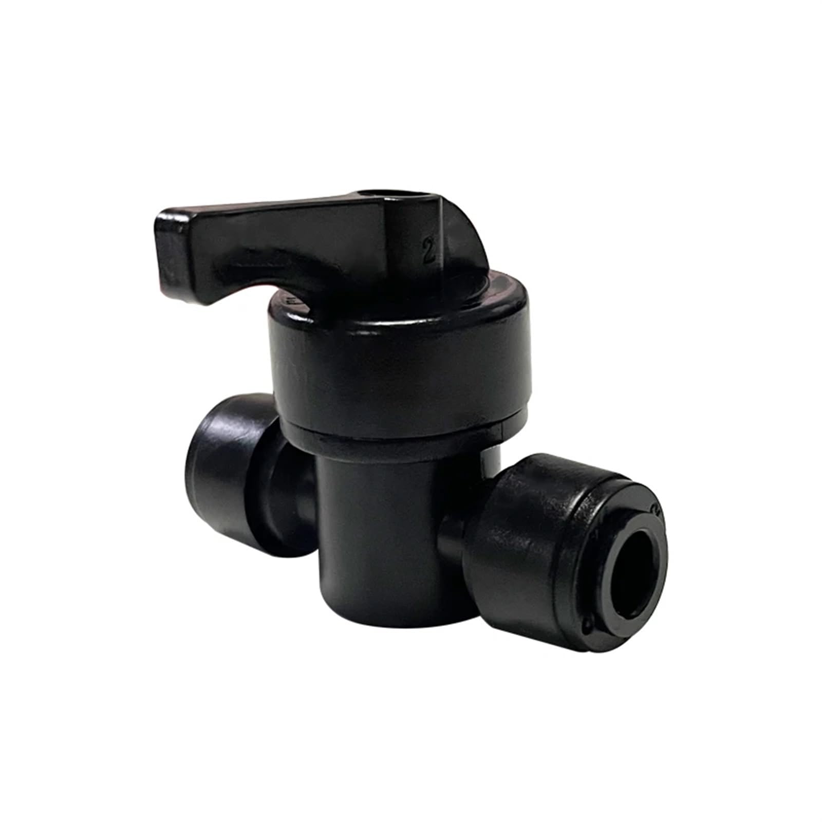 Ajuste de grifo de tubo OD de 1/4 "y 6,35mm, válvula de bola de cierre, conector de montaje rápido POM for filtro de agua RO de acuario, sistema de ósmosis inversa(White,With clips)