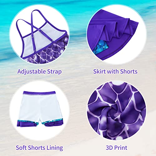 Image of Girls Tankini Swimsuit Two Piece Bathing Suit with Adjustable Strap 3-13 Years
