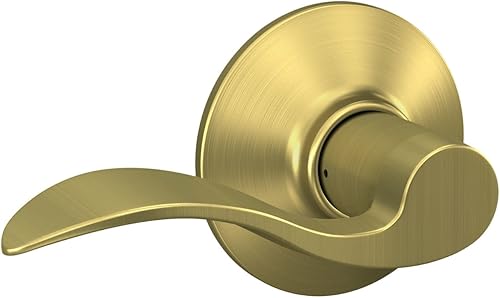SCHLAGE - Manija de puerta Accent con cerradura de paso libre para pasillo y armario en latón satinado - F10 ACC 608