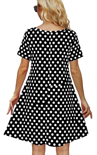 Image of Casual Summer Dresses for Women Beach Sun Dress Short Sleeve Tshirt Dress with Pockets