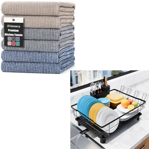 Homaxy 100% Cotton Dish Drying Mat