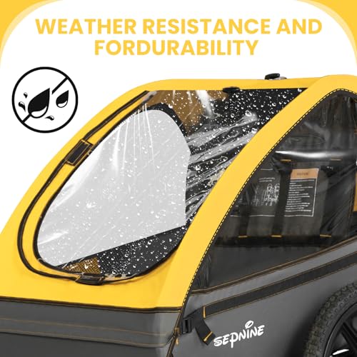 Image of Sepnine Kids Bike Trailer, Suitable for 1 to 2 Kids, 12+ Months, Quick Attach to Bike, Foldable, with 5-Point Harness and Storage Bags