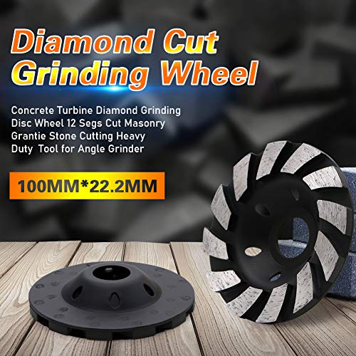 flintronic Premium Diamant-Schleiftopf, 100x22,2mm Diamantschleiftopf, Diamant Schleifteller Universal, Doppelreihig Diamantschleifteller für Beton, Naturstein, Stein, Mauerwerk, Winkelschleifer