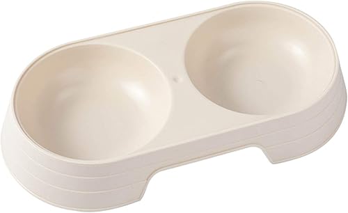 RiamxwR - Plato de agua para alimentos para mascotas, sin deslizamiento, doble dispensador de plástico, para cachorros, perros, gatos, mascotas,