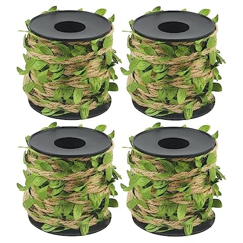 MUKCHAP Green Leaves Jute Twine String Cover