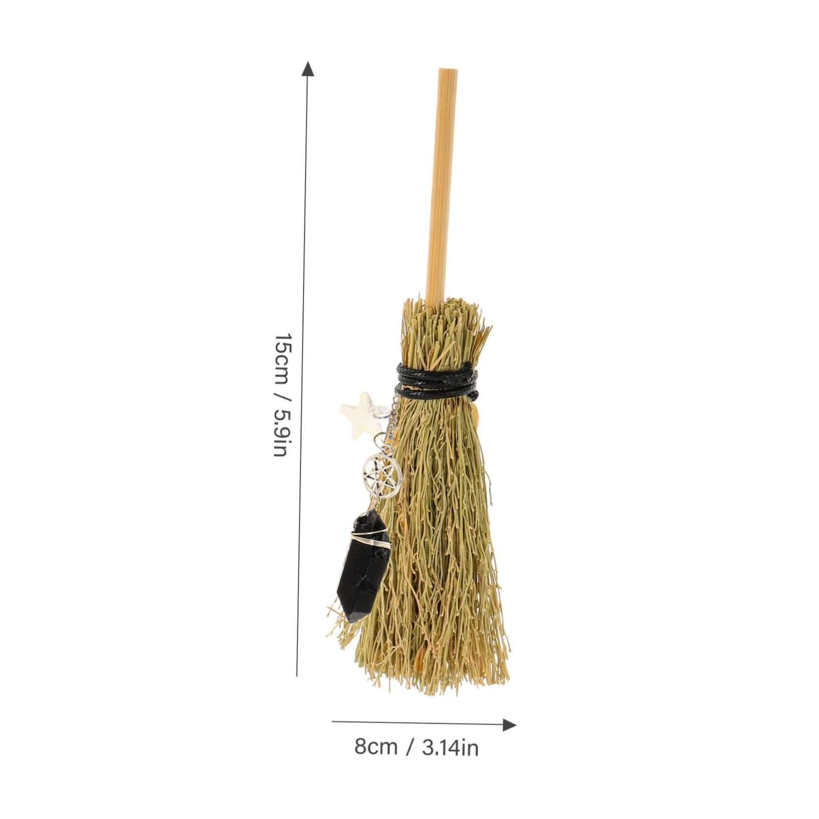 HOMOCONO Decorative Halloween Broom Pendant Mini Broom Ornament Wicca for Home Decor