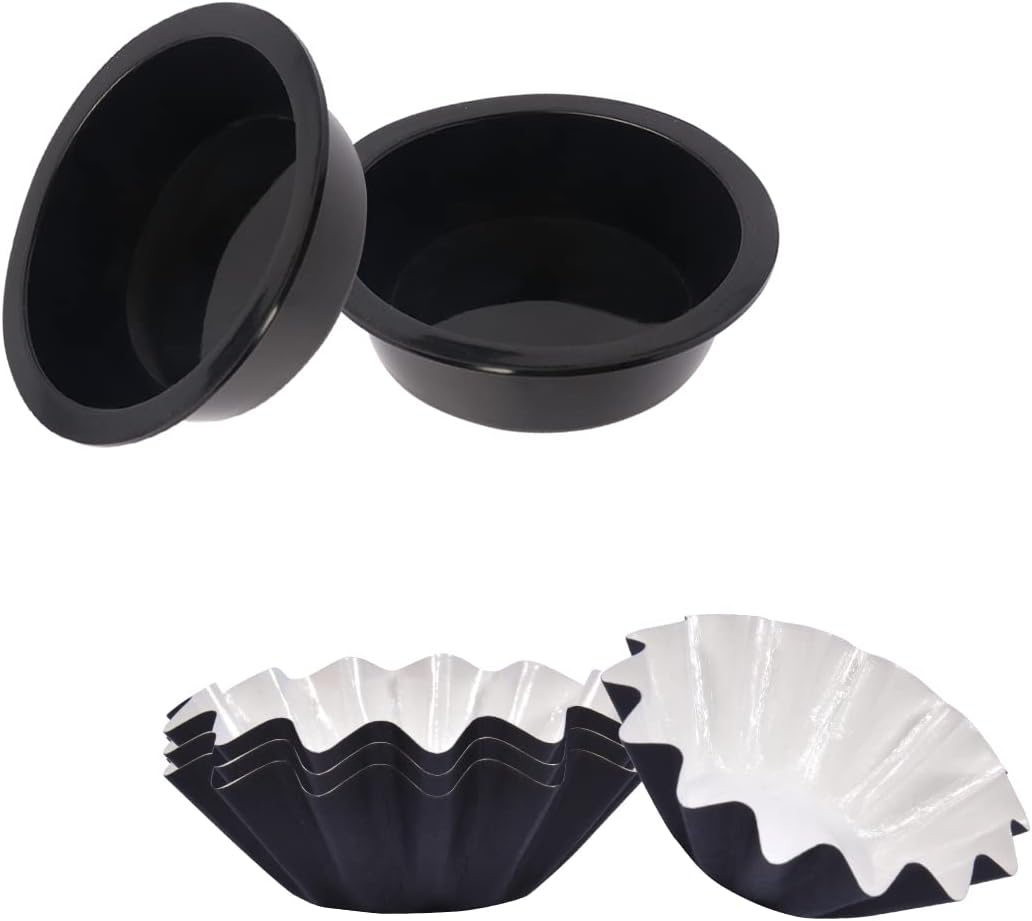 inrorans Black 2pcs Silicone Wax Warmer Liners +4pcs Paper