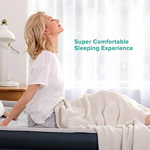 Air Mattress Full Size XL with Built-in Electric Pump, [2020 Upgraded] Inflatable Bed Blow-up Airbed with Storage Bag, Height 18'' - Thumbnail 2
