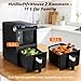 Citybee 11L XXL Heißluftfritteuse 2 Kammern, Dual-Zone Doppelkammer Turm-Airfryer mit SYNC/MATCH, 2800W Touch, 13 Programme, 50–200°C, Timer 1–60 Min, spülmaschinenfeste Antihaft-Körbe, Schwarz