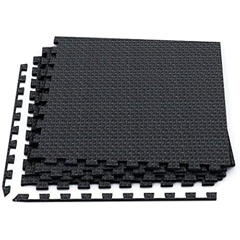 Fuxion Sports Gym Floor, Set of 4 Removable Neoprene Mosaics, Fomi, Non-Slip Surface Cover