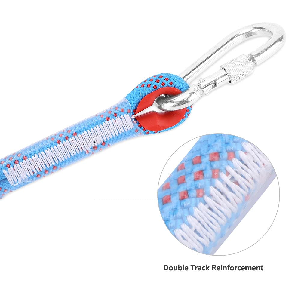 corda arrampicata,resistente multifunzionale corda sopravvivenza 12mm 20m con paracord e moschettone for escursionisti arrampicatori campeggio sopravvivenza