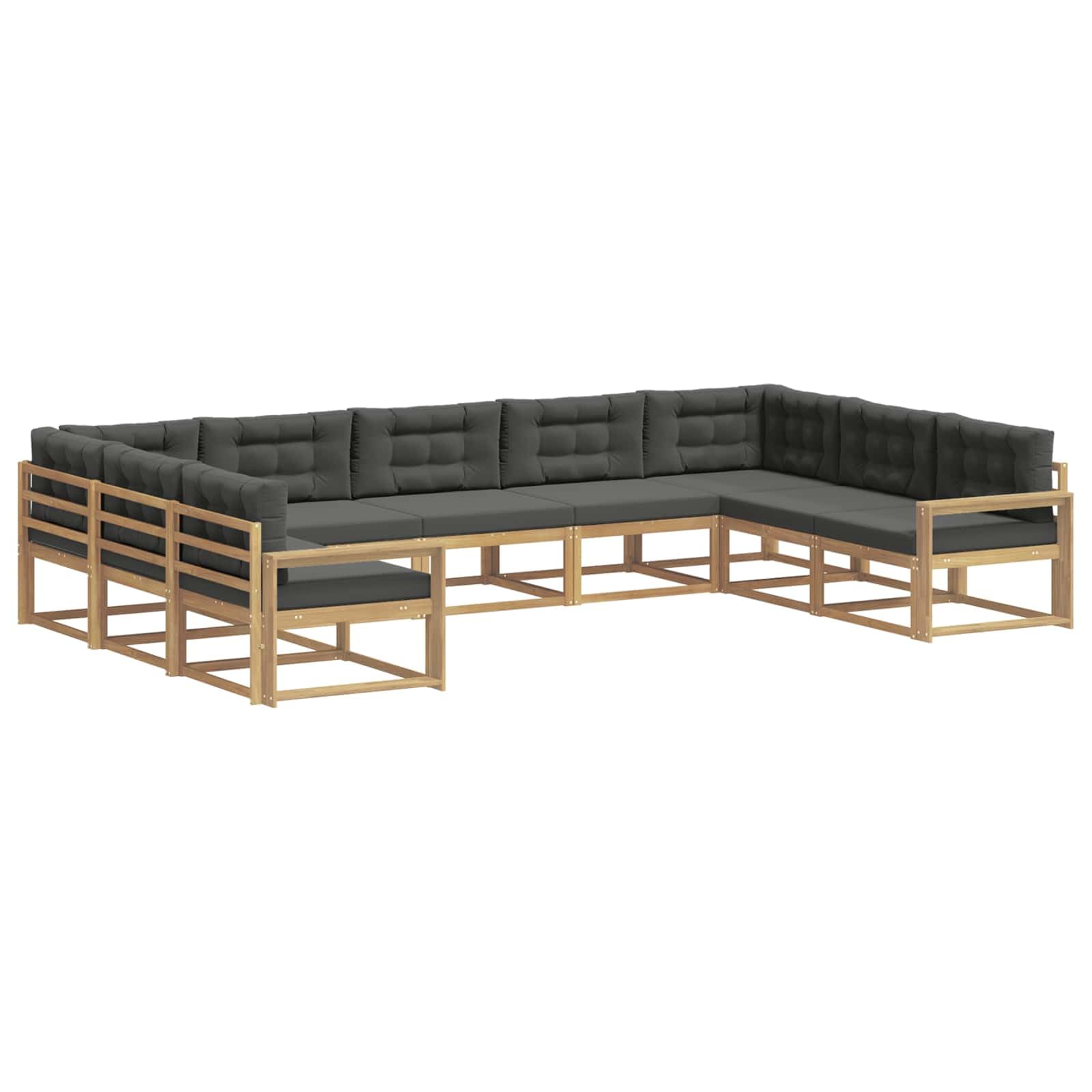 Set di divani da esterni da giardino, modulare in legno di acacia