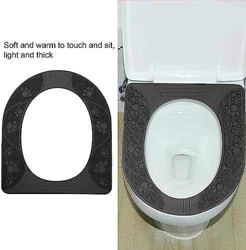 Universal Toilet Seat Cover Washable Silicone Non Slip Toilet Seat Pad Durable Soft Comfortable for Elderly Children Bathroom Home 39.5x34cm (Grey) — 사진 3