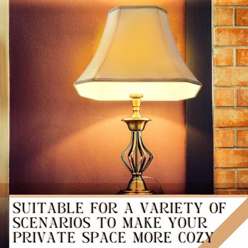 Image of Glooglitter Set of 2 Bell Lamp Shade 5 x 6.5 Top 8 x 12 Bottom 10 High (Spider) Rectangle Cut Square Replacement Vintage Silk Lampshade for Table Floor Living Room Bedroom (White)