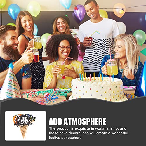 CALLARON 48 Peças Topos de Cupcake de Halloween Bruxa Gato Abóbora Teia de Aranha Cupcake Escolhe De