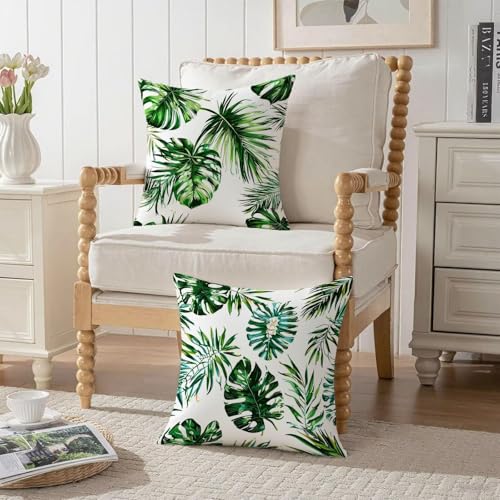 Housse coussin 75x75cm imperméable en velours vert double face - 4