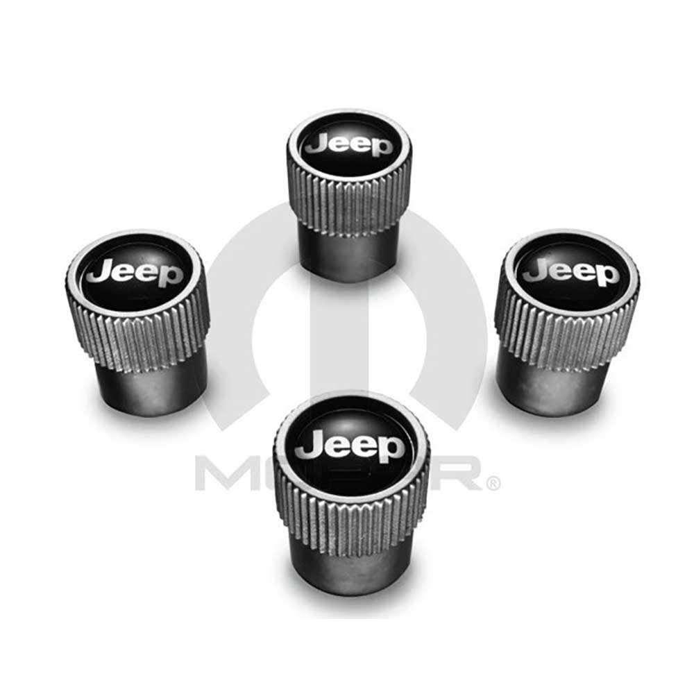 Jeep cromo satinado Jeep logotipo válvula Caps