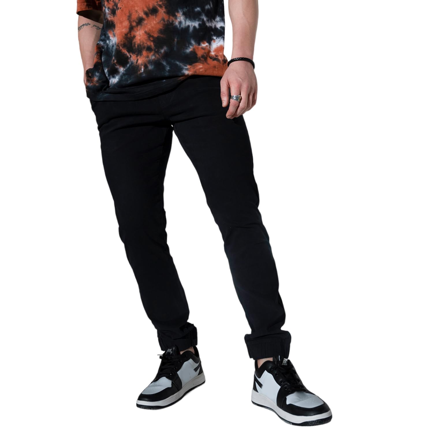 Hubberholme Męski szary Regular Smart Joggers HHMWTS001_GR