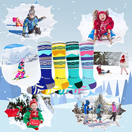 Kids Ski Socks, 2 Pairs/3 Pairs Winter Warm Knee-High Snow Socks For Toddler Boys Girls Youth Skiing Snowboarding Skating #TOP5