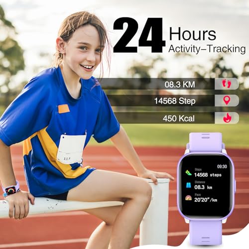 kids watch for girls boys with ip68 waterproof girls watch with 19 sports modes sleep tracking pedometer stopwatch kids activity tracker birthday gifts for girls age 6-15 years old