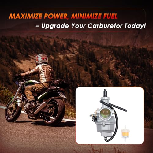 Image of PZ26 Carburetor with Air Filter Replacement for 1981-1984 Honda XR100, 1985-2004 XR100R, 2004-2013 CRF100F, TRX250, TRX250EX Recon, CB125, Taotao & More (Pack of 2)