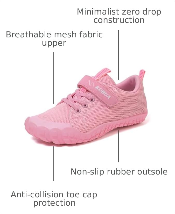 Image of KUBUA Kids Barefoot Shoes for Boys Girls Zero Drop Minimalist Sneakers | Wide Toe Box, Natural Foot Development, Lightweight, Hiking, Running, Tennis, Walking, School, Toddler, Little Kid, Big Kid