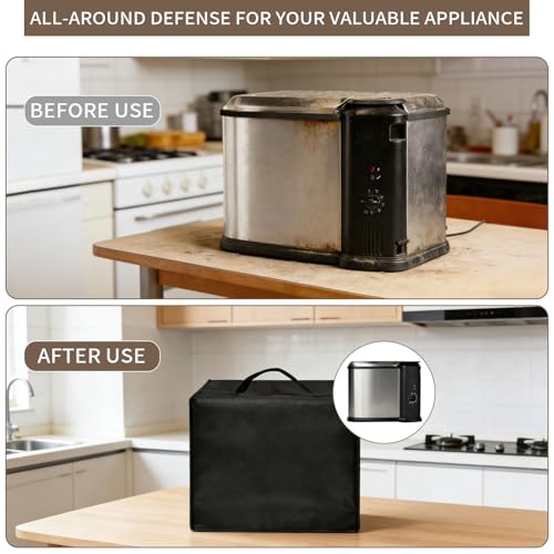 Image of Air Fryer Cover Dust cover Compatible With Masterbuilt 3-in-1 10 Liter XL MB20012420 Electricfryer Boiler and Steamer 17.7 inch*15.7 inch*15 inch Heat-Resistant Waterproof Dust-proof Air FryerCover