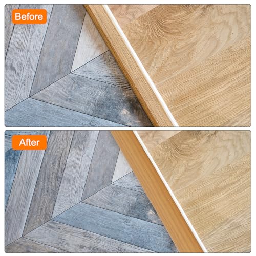 QUARKZMAN Bodenübergangsleiste Selbstklebend, 3m/9,8ft Laminat Türübergangsleisten Teppichkantenleiste für Teppichtüren zur Überbrückung von Bodenlücken Passend für 10mm Höhe, Kaffee