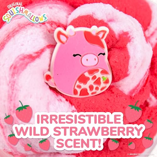 Image of Original Squishmallows Calynda The Cow Premium Cloud, 8 oz. Strawberry Scented with 3 Fun Add Ins, Great 6 Year Old Toys, Super Soft Sludge Toy