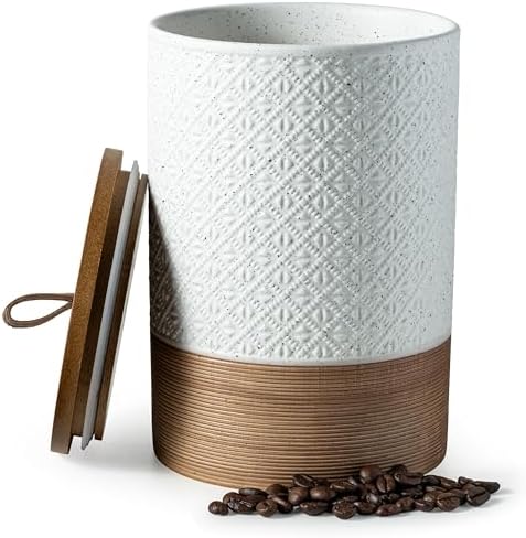 Miamolo Large Jar with Lid, Ceramic Coffee Container Kitchen Food...