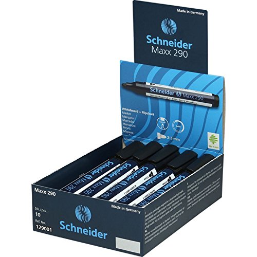 Set 5 Pennarelli Lavagna Schneider Maxx 290 PTE, Punta Tonda 2-3 Mm, Inchiostro Nero, Ricaricabili
