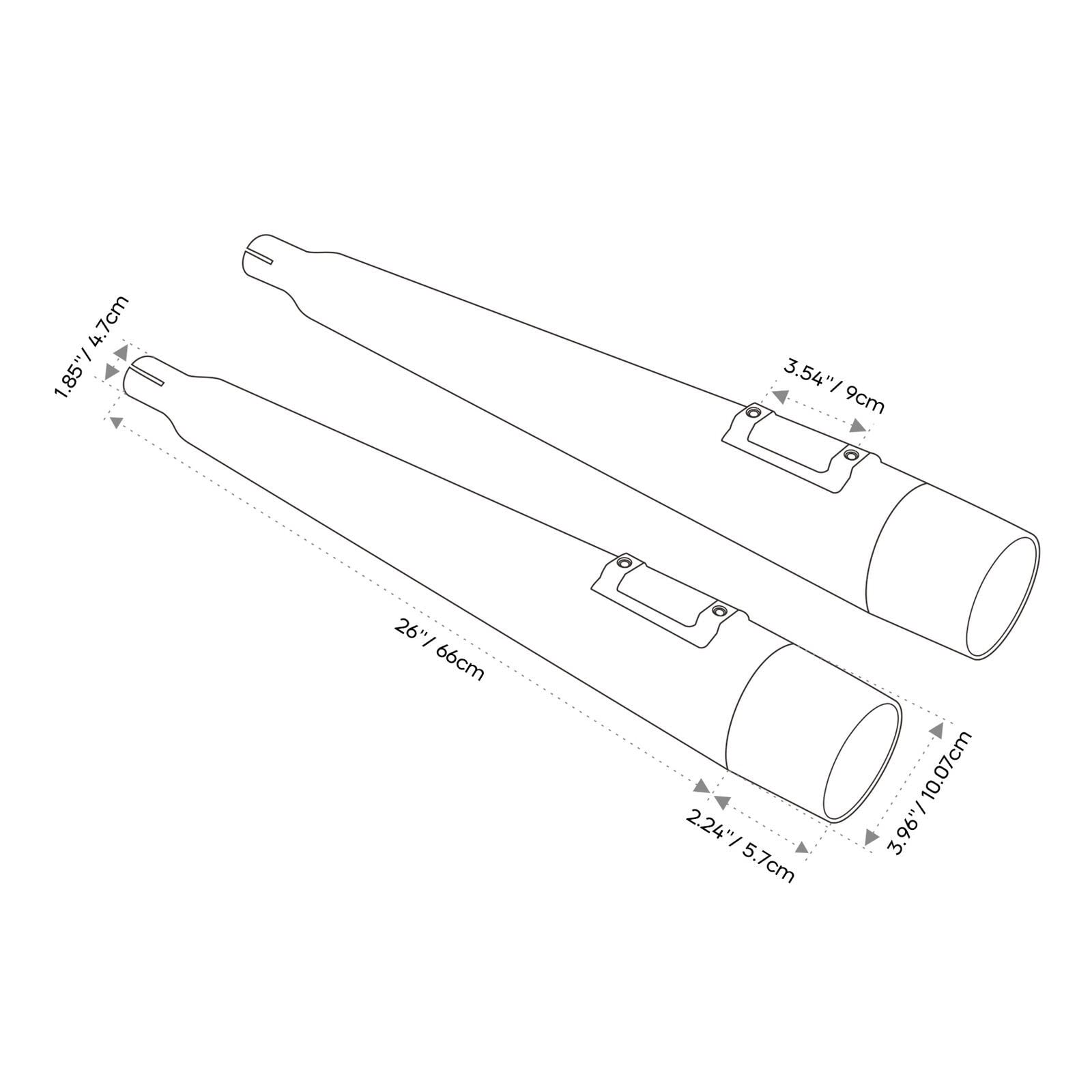 Moto 4 "Megafono Slip On Silenziatore Tubo Di Scarico Per Harley Touring Street Glide Road King 1995-2016
