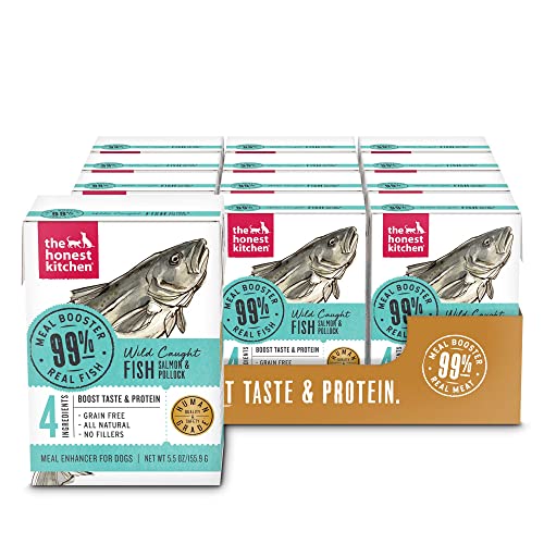Image of The Honest Kitchen Human Grade Grain Free Meal Booster: 99% Salmon & Pollock (12 pack), 5.5 oz