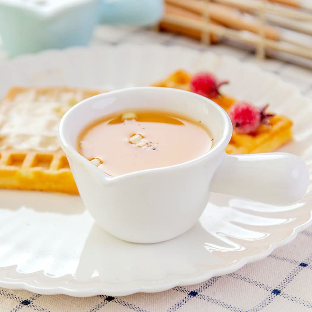 Kichvoe Set de 5 Petits Pots à Lait en Céramique Léger pour Tenir le Sucre avec Design Simple et Couleur Attractive Service de Sauces et Desserts