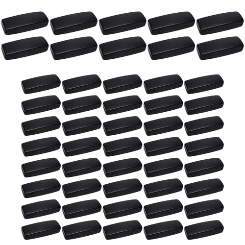 Image of Calabria S412 Black Extra Large Snap Hard Shell Eye Glasses Case PU Leather Men Women Rectangle Travel Clamshell Neutral - 50PACK