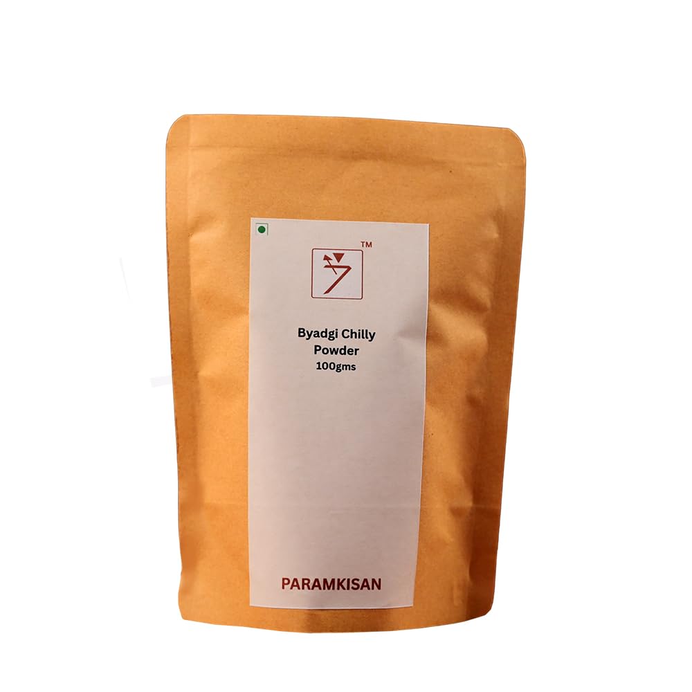 Param Kisan Byadagi Chilli Powder 100g | GI Tagged Byadgi Red Chilli Powder | Premium Ground Spice with Rich Natural Colour | Finely Milled Masala for Indian Cooking, Curries, Gravies & Seasoning-image-24
