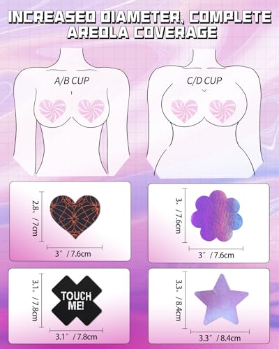 Image of CICKEE Pasties Rave Pack 27 Pairs Multicolor Nipple Covers Pasties Glitter Pasty