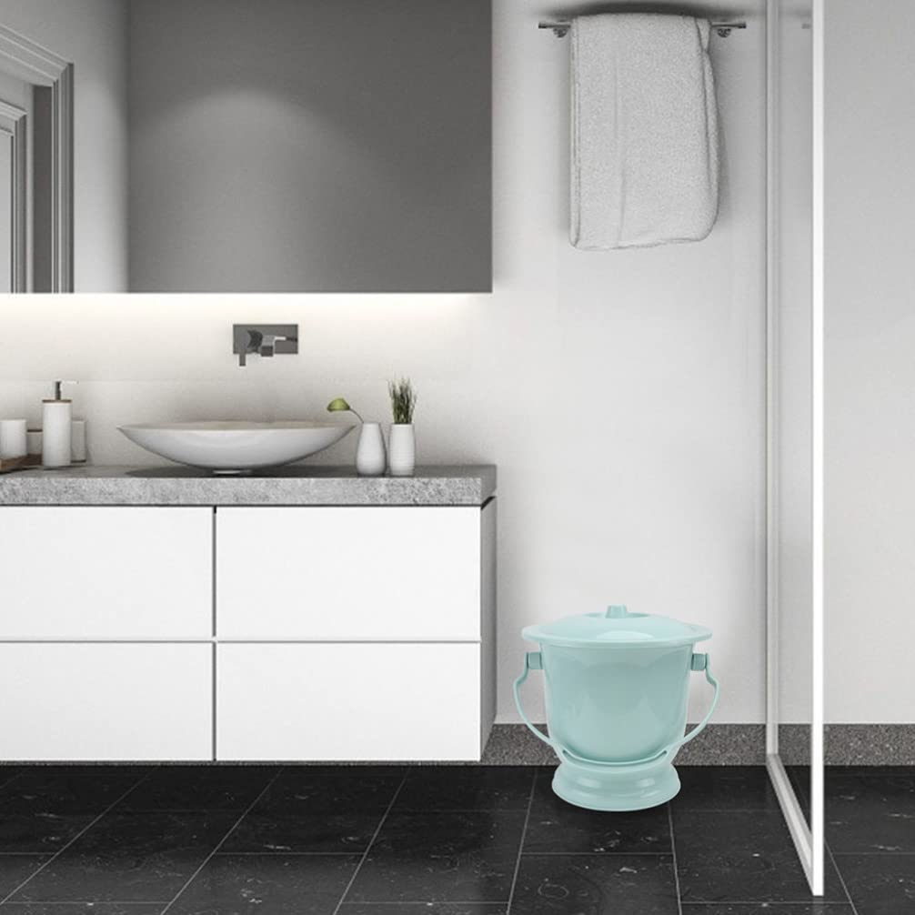 Pentola da notte， Toilette for donne, ciotola for urina, orinatoio femminile, bottiglia for pipì portatile, orinatoio, padella, orinatoio in plastica, secchio for vasino, bambino con coperchio, plasti