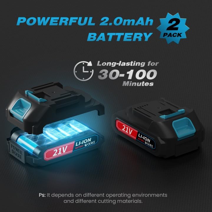 6-Inch Electric Chainsaw Cordless, Brushless Portable Handheld Small Chain Saw with 2 Batteries, for Wood Cutting/TreeTrimming/Courtyard - Image 4