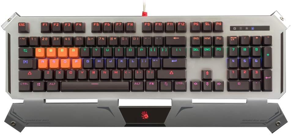 Bloody Gaming B740 Wired Optical Gaming Keyboard with Ergonomic Wrist Rest – Quiet & Satisfying Switch Keyboard - LED Backlit Illuminated Keys – Water/Splash Resistant - [Black Switches – LK Gen 1]