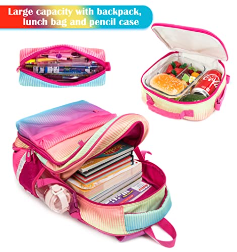 Mohco Kids Backpack 16 In School Bookbag With Insulated Lunch Box Pencil Case Lightweight Student Bookbag For Girls And Boys #TOP5
