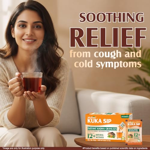 Image of Multani Kuka Sip | Ayurvedic Kadha Provides Instant Relief from Cough and Cold | Goodness of 12+ Natural Actives | (4gm*Pack of 30 Sachets)