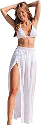 Saída Praia Saia Longa Transparente Elástico Cintura Verão