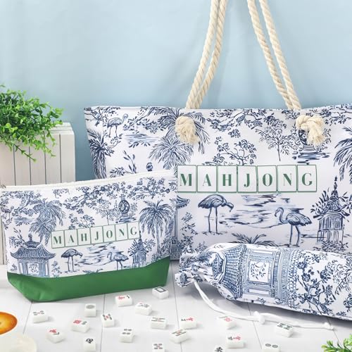 Juego de bolsas para Mah Jong estilo chino Pavilion miniatura 5