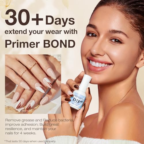 AZUREBEAUTY Dip pó gel líquido 5 peças conjunto com laço, ativador, base, topo, economia de escova 1